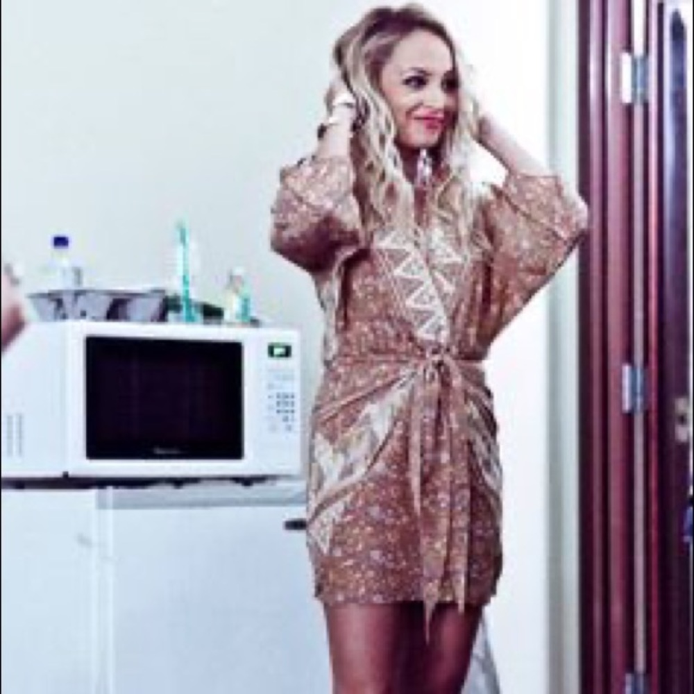 Winter Kate Cream Pink Sequin Mini Dress